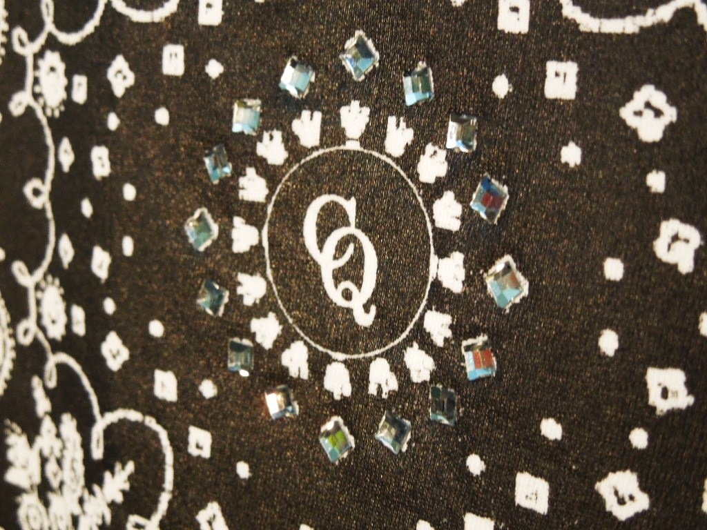 Paisley bandana Swarovski White��Black