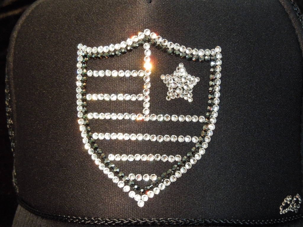 Emblem US Swarovski cap Black