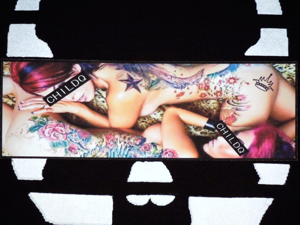 Skull Tattoo Girl NO.���� T-shirt��Black