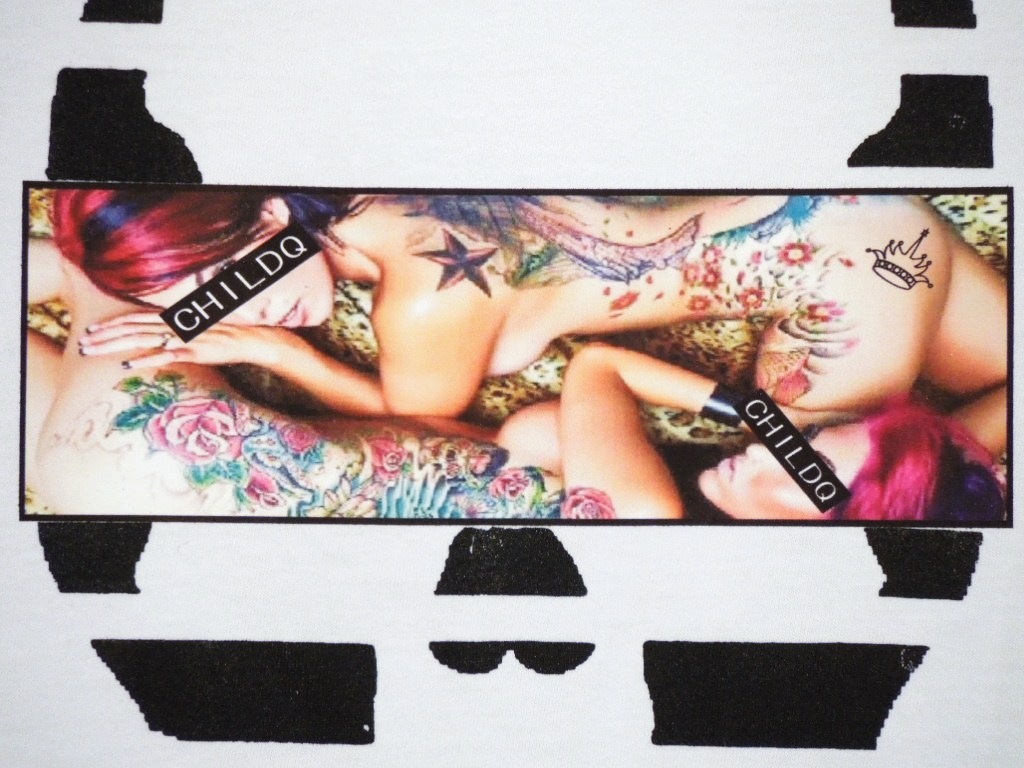 Skull Tattoo Girl NO.���� T-shirt��White