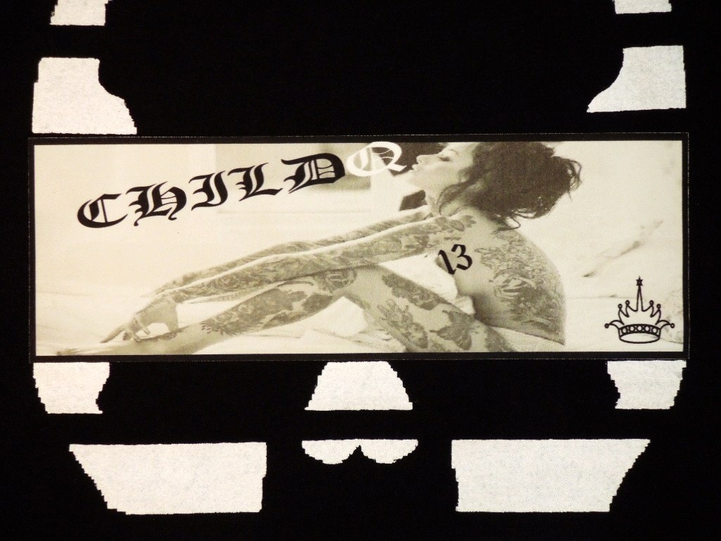 Skull Tattoo Girl NO.���� T-shirt��Black