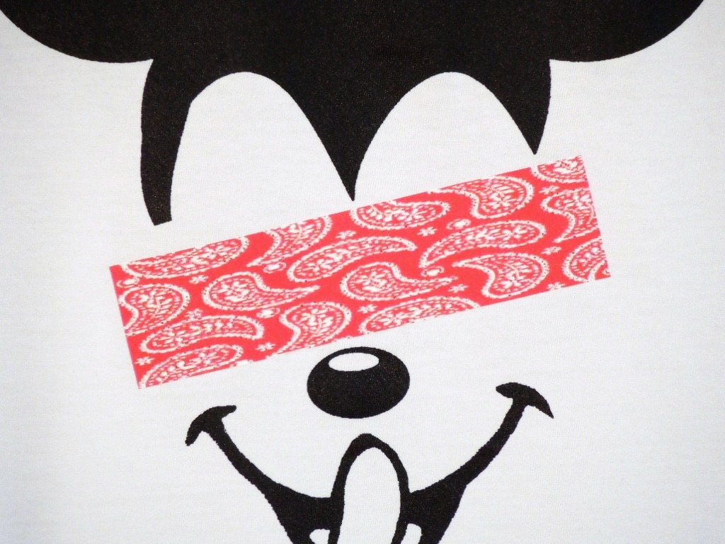 Secret mouse Swarovski T-shirt White & Paisley Red