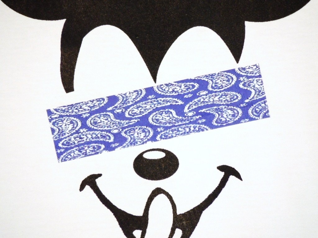 Secret mouse Swarovski T-shirt White & Paisley Blue