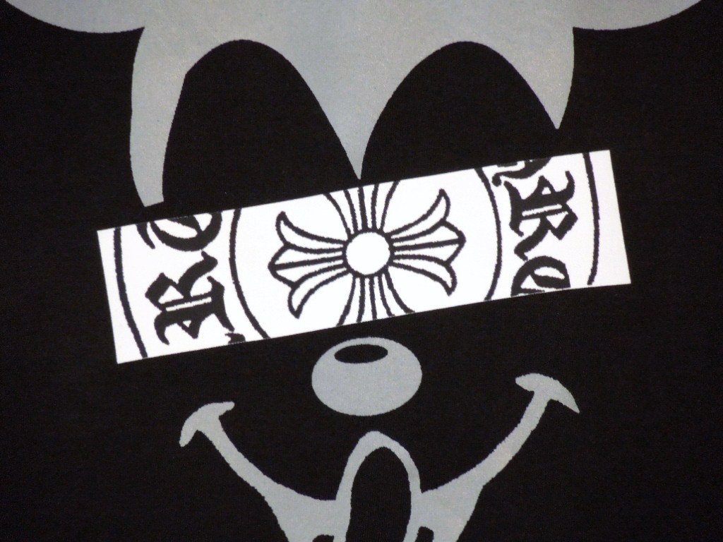 Secret mouse Cross Swarovski Long T-shirt Black