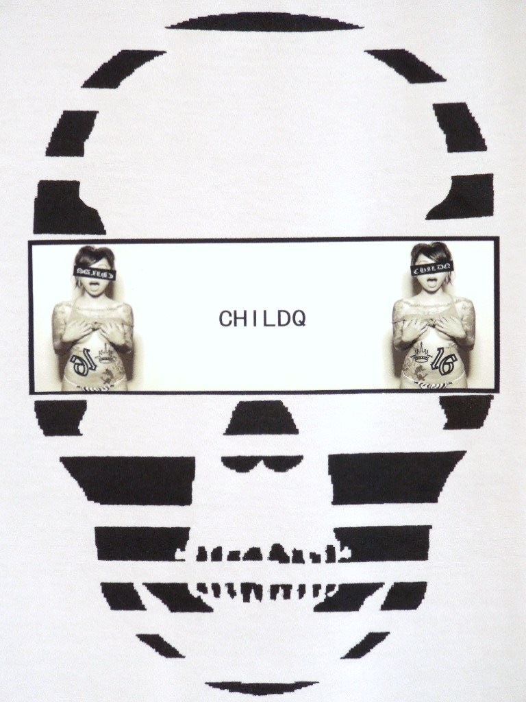 Skull Tattoo Girl NO.��6 T-shirt��White
