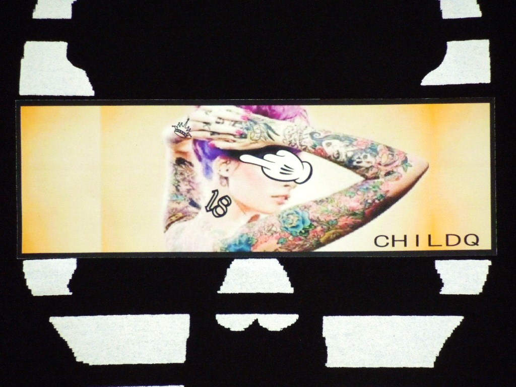 Skull Tattoo Girl NO.��8 T-shirt��Black