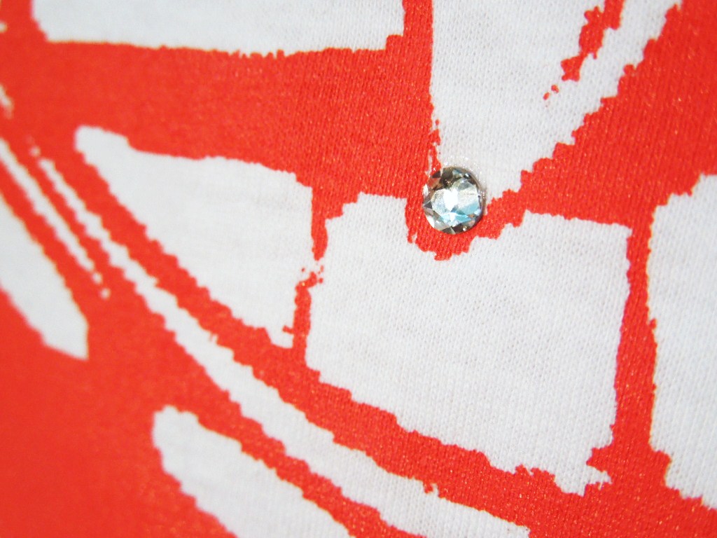 Lip Killer Swarovski Long T Shirt White