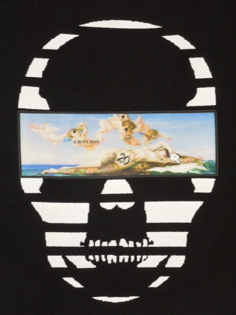 Skull Tattoo Girl NO.20 T-shirt Black
