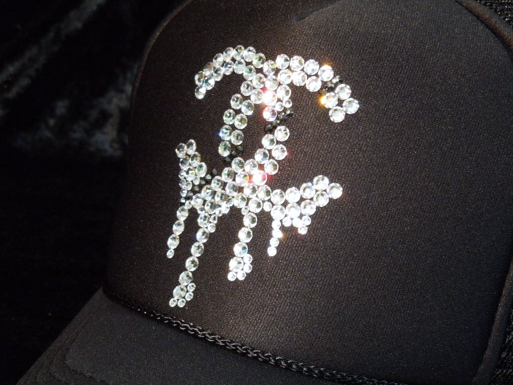 Parody Melting Swarovski Full Custom Cap Black