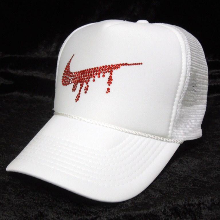 Parody Melt Mark Swarovski Cap White��Red