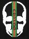 Skull Green Line T-shirt Black