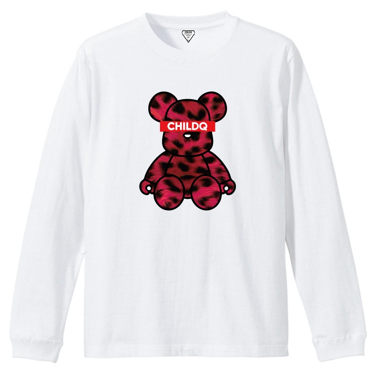 Bear Animal print read T-shirt White