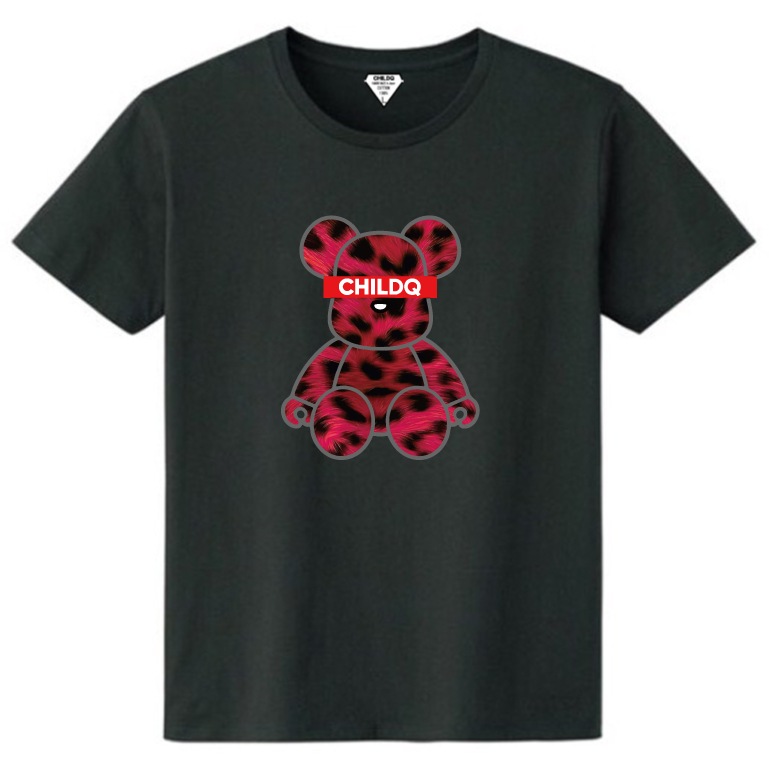 Bear Animal print read T-shirt Black