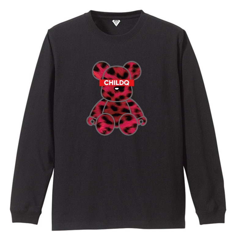 Bear Animal print read T-shirt Black