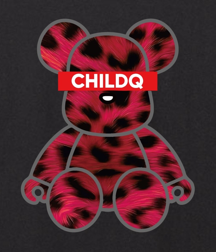 Bear Animal print read T-shirt Black