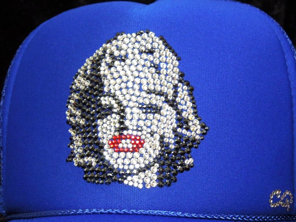 Marilyn Swarovski full custom Swarovski cap Blue