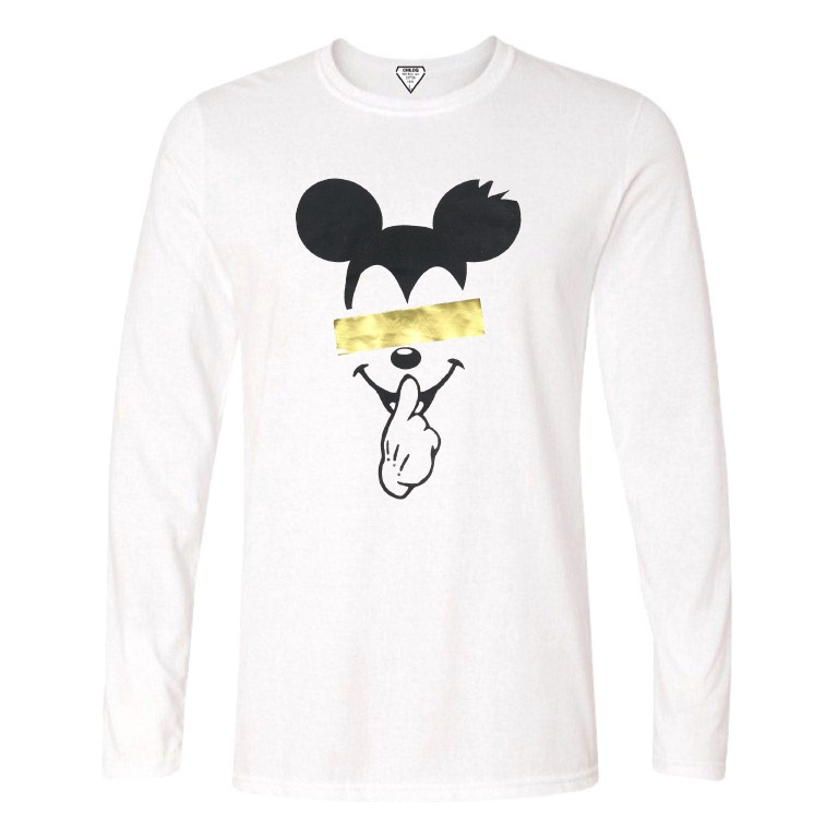 Secret Mouse Gold Line Long T-shirt ��hite