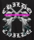 Angel pink line hoodie Black