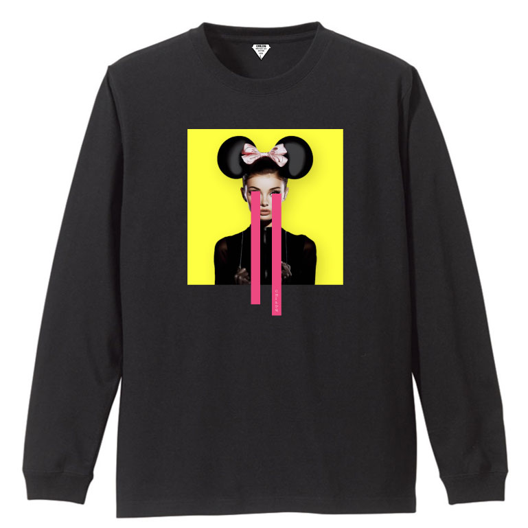 Pop Art Yellow Color Black T-shirt