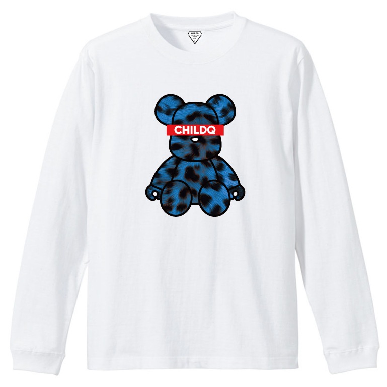 Bear Animal print blue T-shirt White