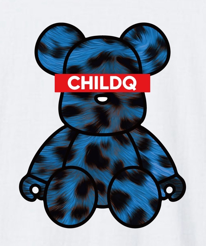 Bear Animal print blue T-shirt White