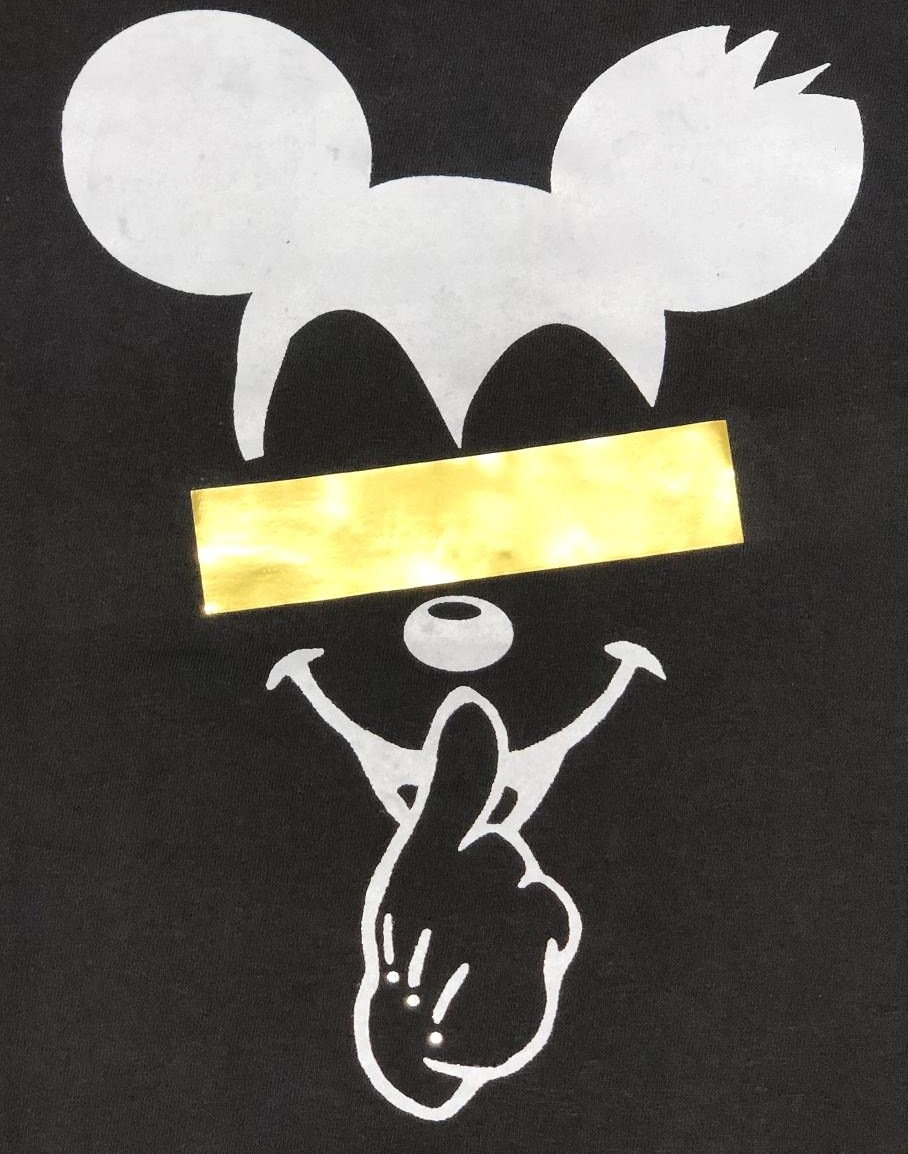 Secret Mouse Gold Line Long T-shirt Black