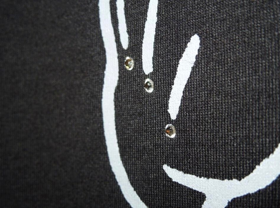 Secret Mouse Gold Line Long T-shirt Black