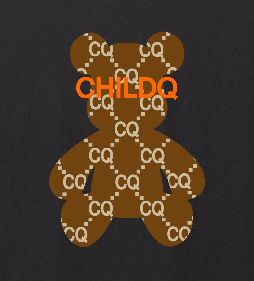 Monogram Bear Brown Color T-shirt Black