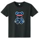 Bear Animal print blue T-shirt Black