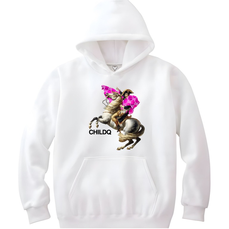 Napoleon Vivid Pink Monogram Hoodie White