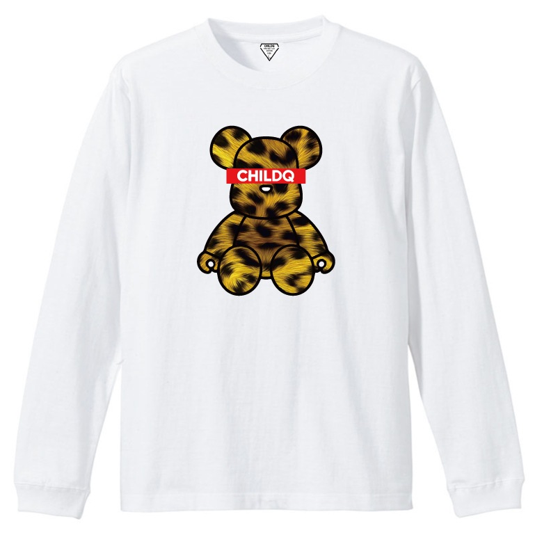 Bear Animal print yellow T-shirt White