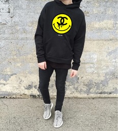 One Eye Smiley Hoodie Black