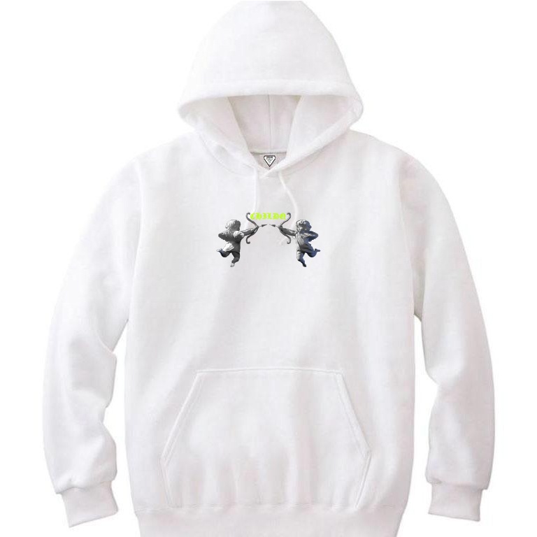Angel Green Line Hoodie White