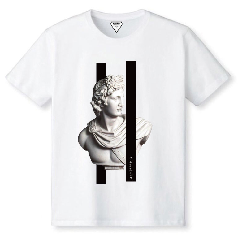 Rome Bronze Black Line Tshirt White