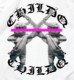 Angel pink line hoodie Black