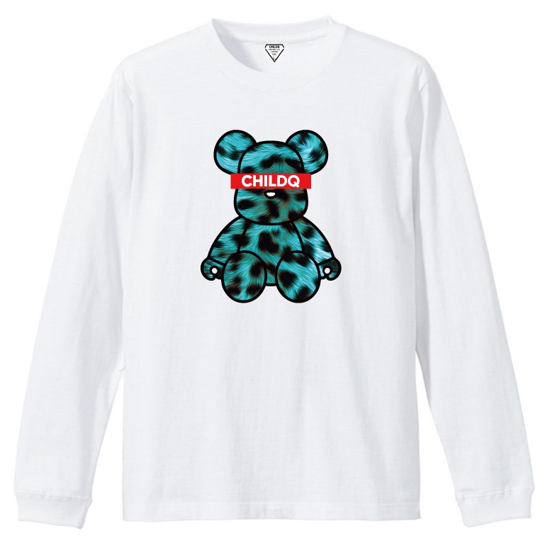 Bear Animal print Lime Green T-shirt White