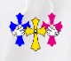 Triple cross swarovski Hoodie White