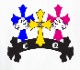 Triple cross swarovski Hoodie White