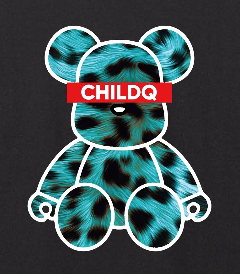 Bear Animal print Lime Green T-shirt Black