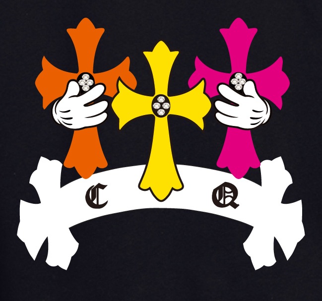 Triple cross swarovski Hoodie Black