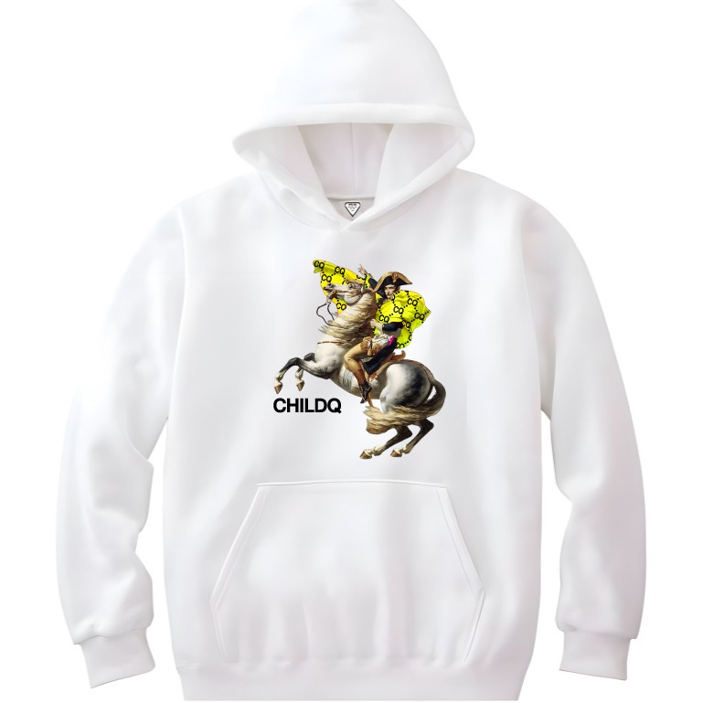 Napoleon Yellow Monogram Hoodie White