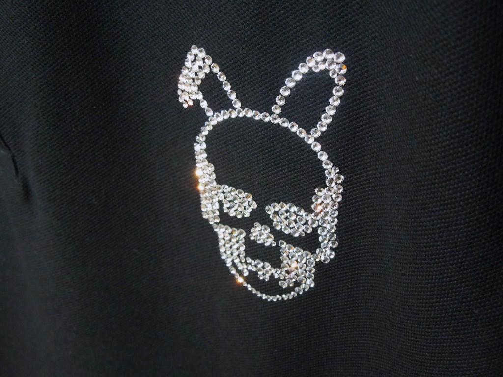 Skull Bunny Swarovski Polo shirt��Black��