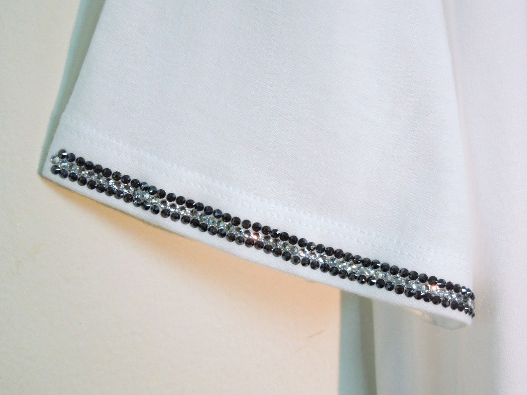 Skull emblem Swarovski T-shirt��white