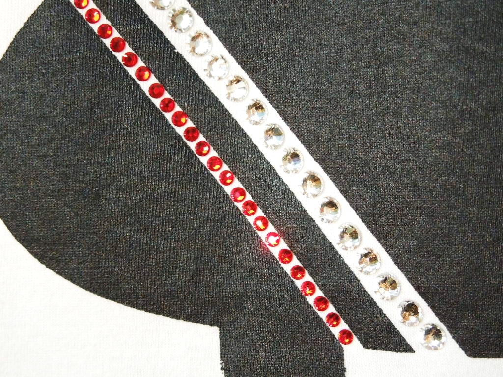 Skull Hat Mafia Swarovski Long T-shirt white