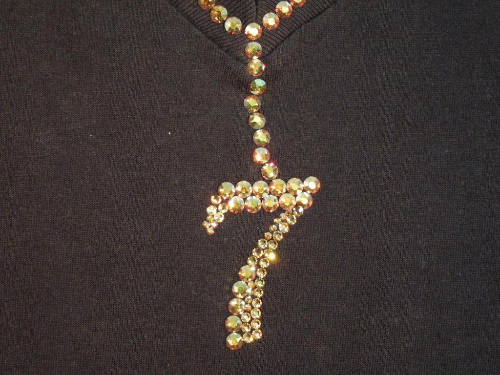 Seven Gold Swarovski necklace T-shirt ��lack
