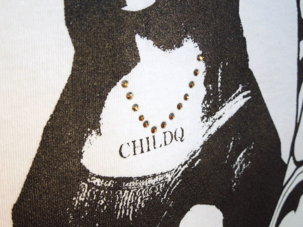 Frame Skull Mona Lisa Swarovski Long T-shirt White