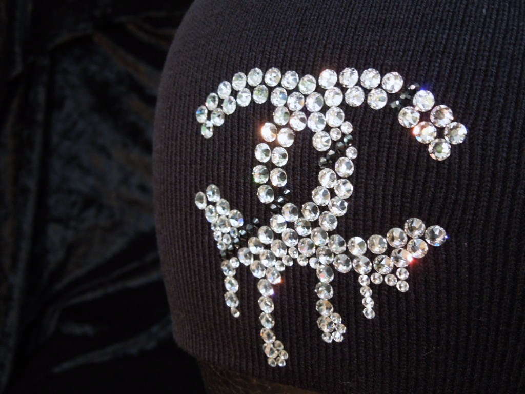 Parody Melting Swarovski knit cap black