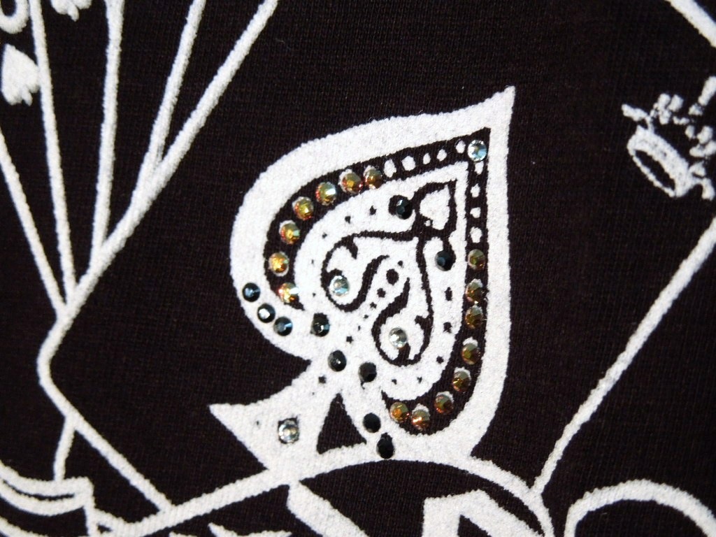 Joker Casino Swarovski��Long T-shirt Black