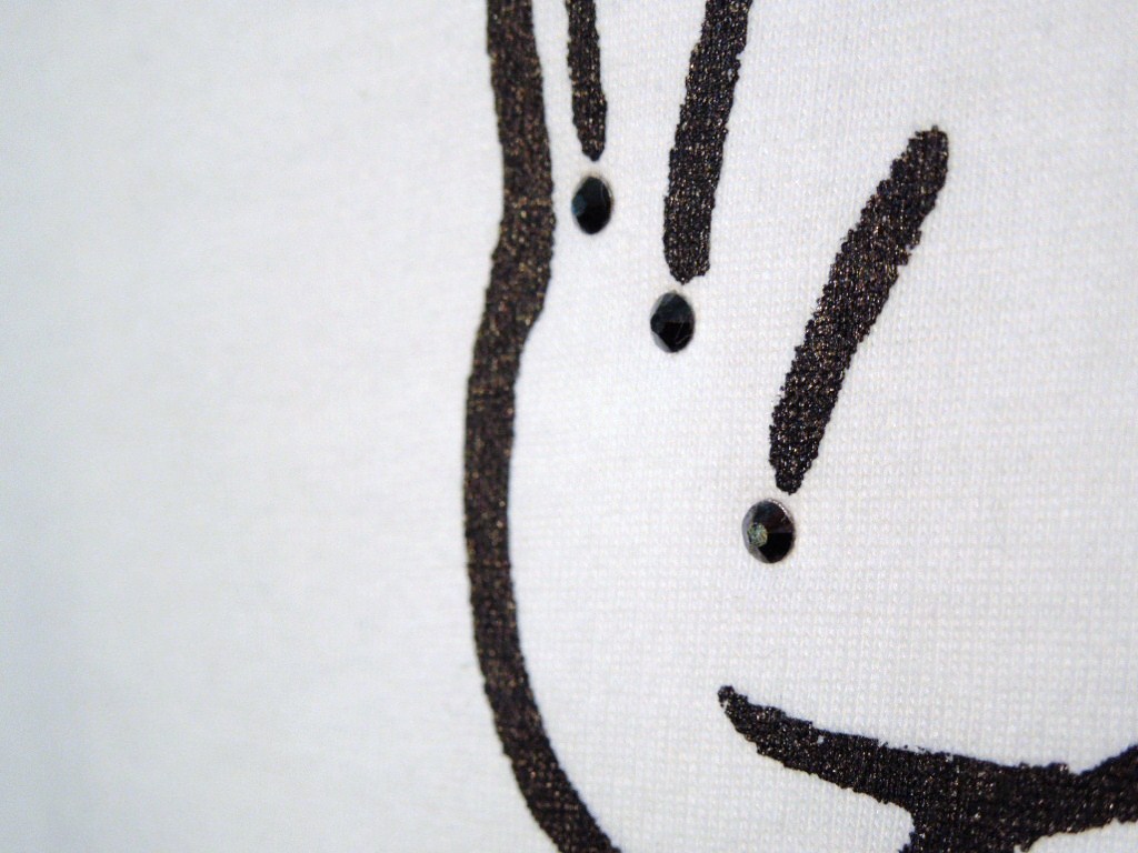 Secret mouse Cross Swarovski T-shirt��White