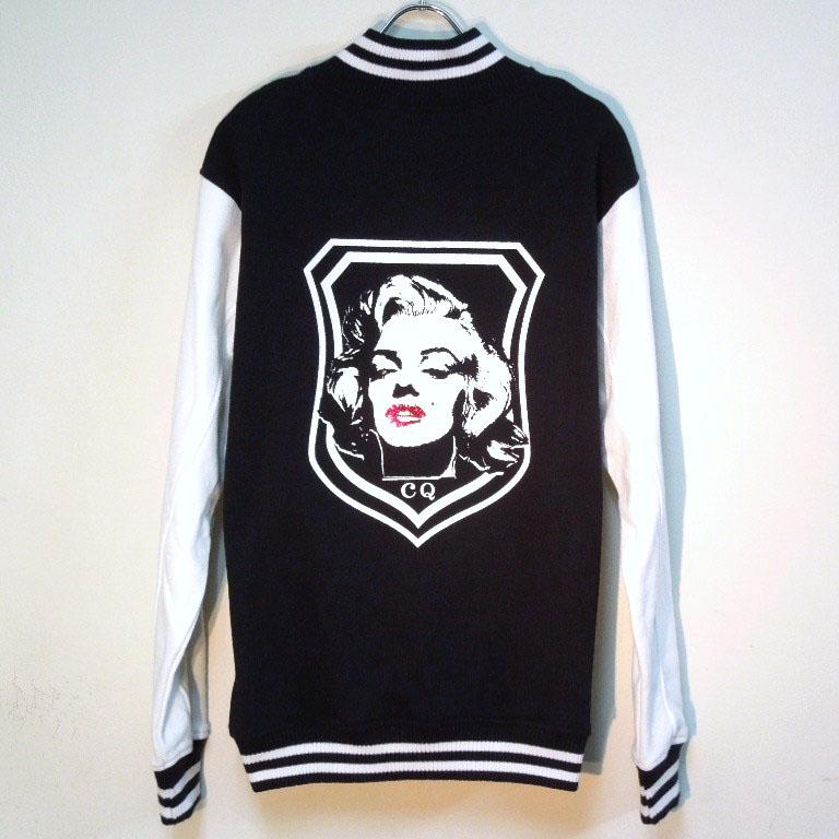 Marilyn Emblem Swarovski Stadium Jacket Black